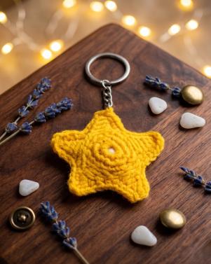Handcrafted Crochet Star Keychain