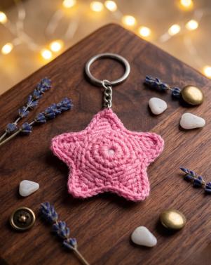 Handcrafted Crochet Star Keychain