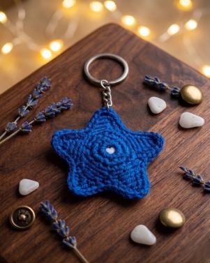 Handcrafted Crochet Star Keychain