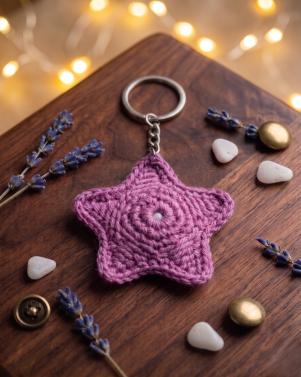 Handcrafted Crochet Star Keychain