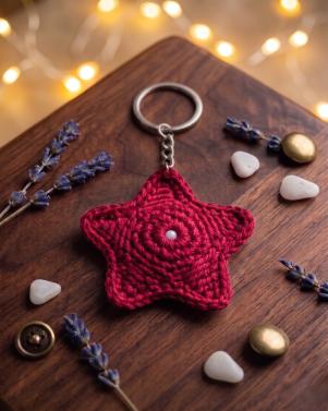 Handcrafted Crochet Star Keychain