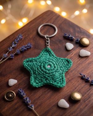 Handcrafted Crochet Star Keychain