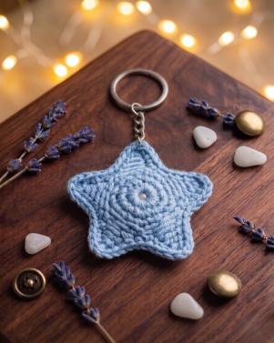 Handcrafted Crochet Star Keychain