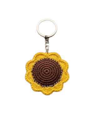 Handcrafted Crochet Sunflower Keychain