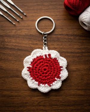 Handcrafted Crochet Sunflower Keychain