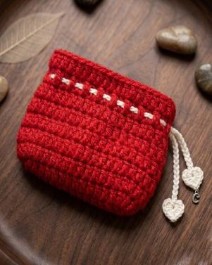 Handcrafted Crochet Drawstring Pouch