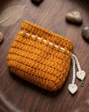 Handcrafted Crochet Drawstring Pouch