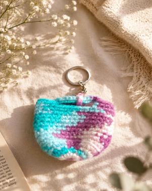 Handcrafted Crochet Mini Basket Keychain