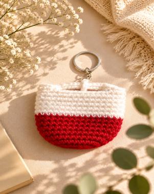 Handcrafted Crochet Mini Basket Keychain