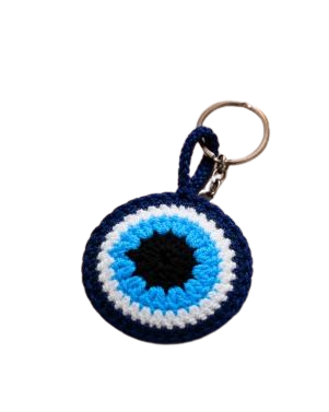 Handcrafted Crochet Evil Eye Keychain