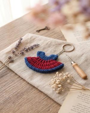 Handcrafted Crochet Dress Keychain