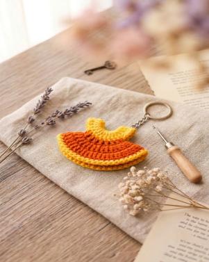 Handcrafted Crochet Dress Keychain