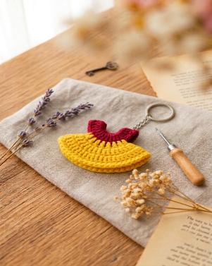 Handcrafted Crochet Dress Keychain