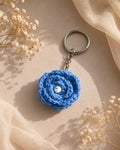Handcrafted Crochet Rose Keychain