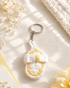 Handcrafted Crochet Slipper Keychain