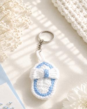 Handcrafted Crochet Slipper Keychain