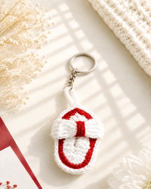 Handcrafted Crochet Slipper Keychain