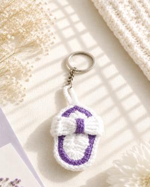 Handcrafted Crochet Slipper Keychain