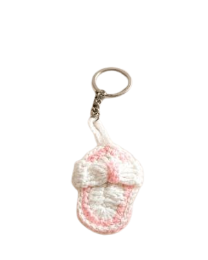 Handcrafted Crochet Slipper Keychain